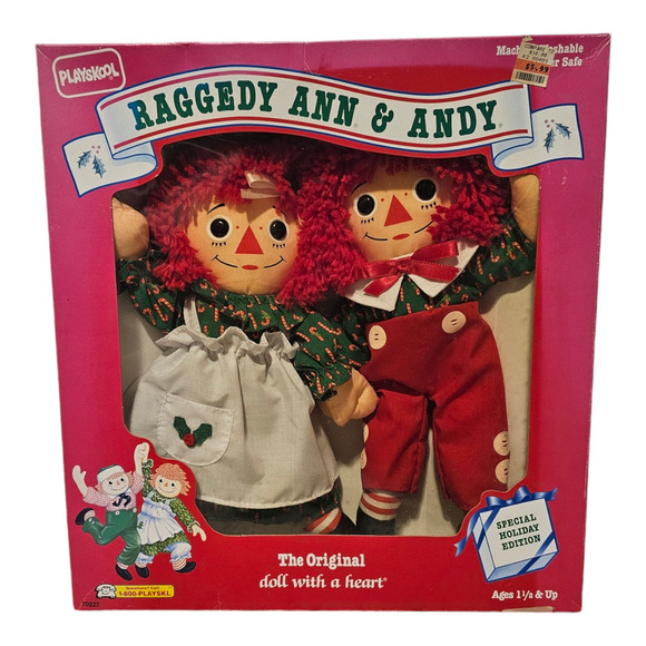 Vintage 1990 Playskool Collectors Raggedy Ann & Andy Special Holiday Edition NIB - Picture 2 of 11